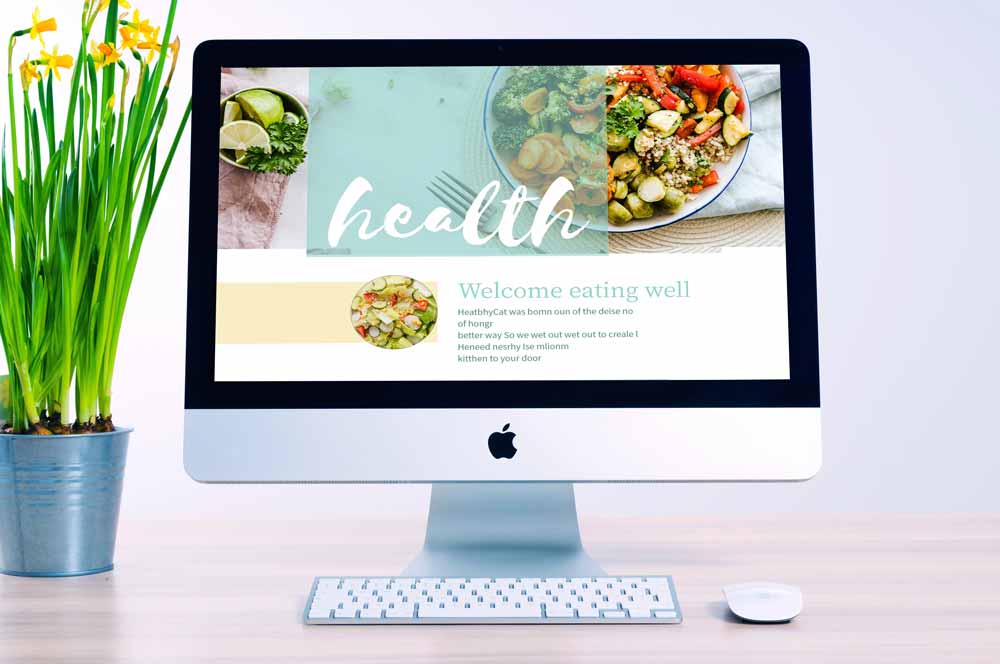 健康飲食 iMac mockup